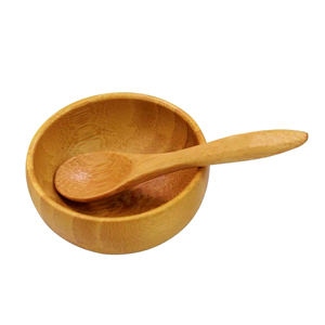 Cuencos de madera para servir, cuenco de madera para servir, cuchara, nuevo diseño de tendencia, cuenco de madera redondeado, vajilla de mesa - Product Image 1