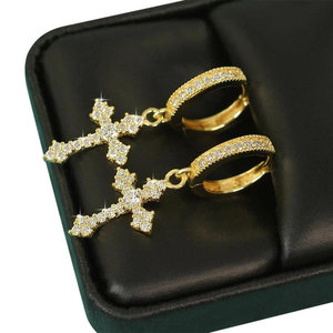 Pendientes de aro de moda de Hip Hop para niños, joyería de plata de ley 925 Popular, Diamante cultivado en laboratorio - Product Image 4
