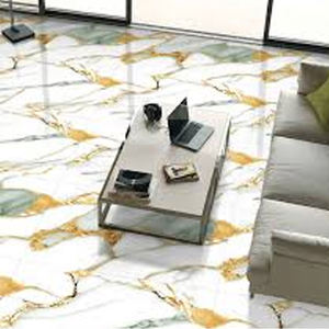 Carreaux de sol émaillés semi-porcelaine 600x1200mm avec sculpture en or à prix réduit - Product Image 6