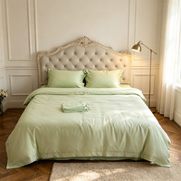 Kit de draps de lit en fibre de bambou, double usage, durable, écologique, hypoallergénique, anti-transpiration, rafraîchissant, soyeux, vente en gros