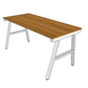 <b>Foldable</b> Bamboo <b>Desk</b> with Simple Design-140x70cm Metal Legs Adjustable Height - Product Image 5