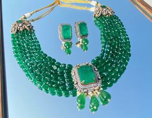 Natural Emerald Necklace for Women Gemstone Beaded Necklace Jewelry Healing Birthstone Necklace Special Indian Jewelry for Women - Product Image 4