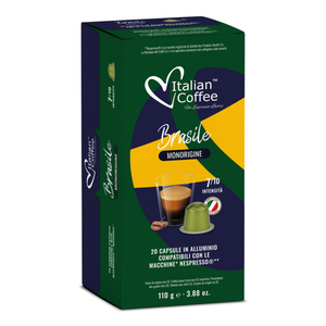 20 capsules de café italien, origine unique, aluminium, Brésil, compatibles avec Nespresso* - Product Image 1