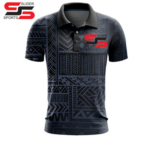 Polo de manga corta de secado rápido para hombre, camisetas polo de golf de poliéster 100% con patrón 3D y logotipo sublimado personalizado - Product Image 4