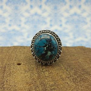 Bague bohème turquoise tibétaine 925 bague de créateur en argent massif bague en argent au prix d'usine en gros du fournisseur indien - Product Image 5