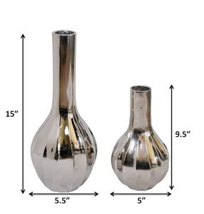 Vase à fleurs rugueux fini en laiton en deux tailles fabriqué en tôle d'aluminium décor à la maison Vase à fleurs Vase en métal - Product Image 4