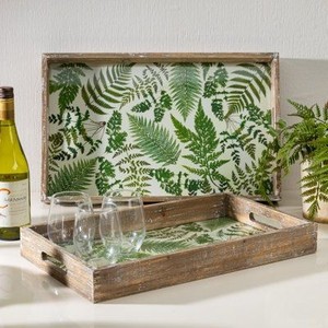 Bandeja de esmalte de madera hecha a mano Diseño floral Asas convenientes para un mejor agarre Desechable Craft Emporium Exports MOQ 100PCs - Product Image 1