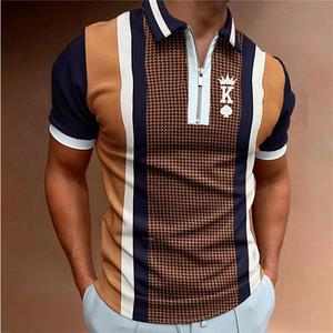 <b>Men's</b> Polyester Knitted <b>Short</b> Sleeve for Shirt Casual Anti-Wrinkle Pullover with Pocket Custom Printed - Product Image 2