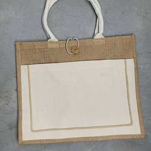 Bolsa de yute personalizada de gran venta, bolsa de compras con mango ecológico, regalos de muestra gratis, promociones, características, Impresión de logotipo personalizado - Product Image 3