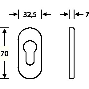 Roseta de aluminio para llave 17 1757 Oval FSB 0105 PZ - Paquete de 2 placas para puerta - Product Image 3