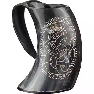 High Quality Beer <b>Mug</b> Drinking Artwork Horn Cup Retro Decor <b>Yellow</b> Ox Decorative Customize by Crescent Crafts - Product Image 1