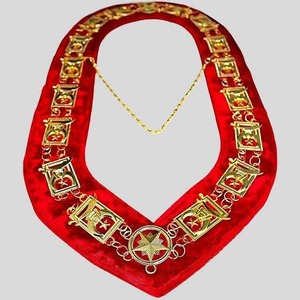 Durable ligero poliéster masónico Regalia bordado artesanías intrincado cuero de imitación Shrine Collar intrincado costura - Product Image 1