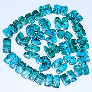 Chrysocolle naturelle & Malachite Cabochon Quartz lâche paire de pierres précieuses tout mélange forme pour la fabrication de bijoux - Product Image 6