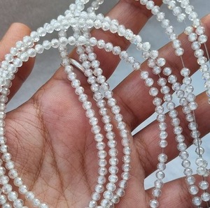 Perles de pierre de Moissanite blanche de qualité AAA de 4mm, bijoux personnalisés à facettes d'excellente coupe pour colliers - Product Image 3