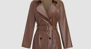 Manteau d'hiver long en cuir écologique de luxe pour femme, de haute qualité, style vintage, respirant, avec boutons et fermeture éclair - Product Image 3