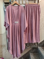 Setelan Kaftan Wol Berkilau Ukuran Bebas dengan Celana Panjang untuk Festival, Kurti Wanita, Pakaian India Pakistan Grosir, Panjang Sedang