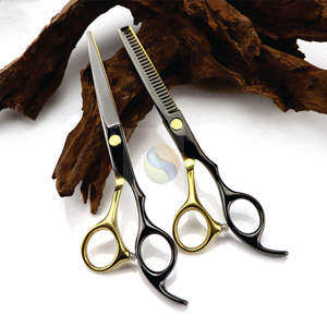 Kit de Tijeras de Peluquería Profesional Ligero, Edición Premium Negra y Azul, Ultra Afiladas, para Corte de Cabello en Salón - Product Image 6