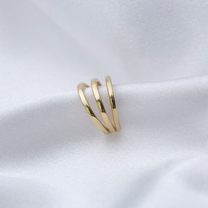 Handcrafted 11mm Triple Plain Multiple <b>Cartilage</b> <b>Earring</b> Turkish Wholesale 925 Sterling Silver Jewelry - Product Image 3