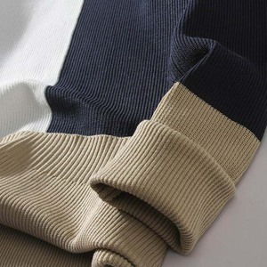 100% algodón invierno OEM personalizado hombres cuello redondo suéter de punto liso jerséis para hombres suéter fabricante - Product Image 4