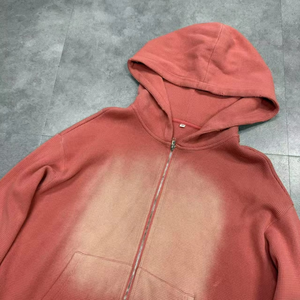 Custom 400gsm Heavyweight Blank Oversized Boxy Fit Zip up Vintage Sun Faded Acid Wash Waffle Hoodies para hombres - Product Image 3