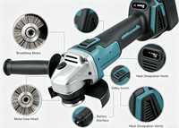 Meuleuse d'angle sans fil rechargeable 21V sans balais 125mm M14 avec disque de meulage