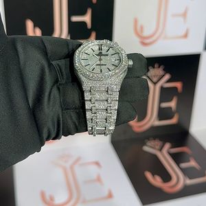 Montre de luxe pour homme et femme, mouvement Ronda, plongeur, mode, boîtier en acier inoxydable, verre, aiguilles, moissanite 45,00 CT, coupe diamant - Product Image 2