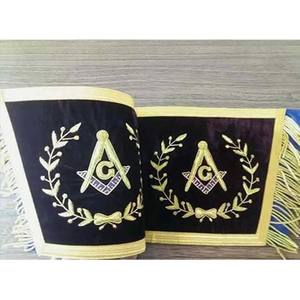 Masonic Regalia Free Mason Grand Lodge Master Mason Purple <b>Apron</b> Golden Chain - Product Image 1