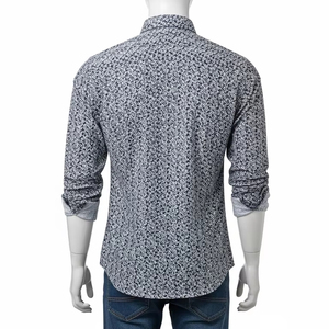 Camisas para hombre con estampado de algodón y poliéster antiarrugas, camisas informales de manga larga con botones de tela transpirable suave para ropa de oficina - Product Image 2