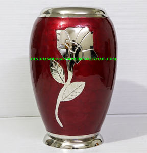 Meilleure vente d'urne à cendres de crémation pour adulte en métal fait à la main classique avec impression de fleurs pour cendres humaines - Product Image 5