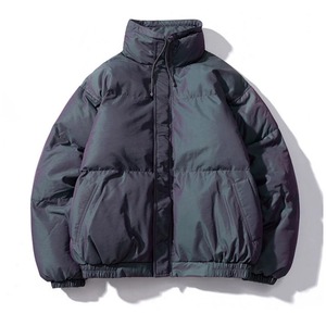 Casual Trendy <b>Hooded</b> Puffer <b>Jackets</b> for Winter Plus Size Warm Winter Cotton-<b>Padded</b> Clothes Stand Collar Canvas Shiny Surface - Product Image 1