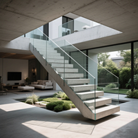 Escaliers en béton préfabriqué de style moderne personnalisés, ignifuges et imperméables, pour l'extérieur et l'intérieur