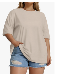 T-shirt en coton à manches courtes et col rond pour femmes grandes tailles, fabrication au Bangladesh, vente en gros, logo personnalisé, nouvelle arrivée - Product Image 5