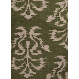 Alfombra Rectangular de Lana Tejida Plana Verde Abstracta Indusbar DWRM-60 para Pasillo, Sala de Estar y Hogar - Product Image 3
