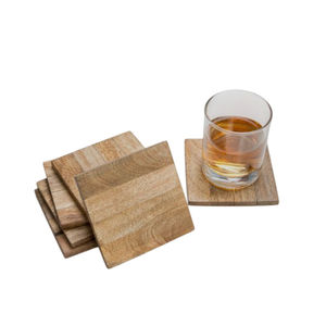 <b>Dinner</b> Table Accessories Superior Quality <b>Square</b> Shape Wood Coaster <b>Set</b> of 4 Wooden Coaster Tea And Cup Mats In Cheapest Price - Product Image 3