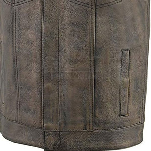 Automne hiver gilet en cuir sans manches meilleure qualité nouveauté gilet en cuir véritable gilet en cuir veste - Product Image 6