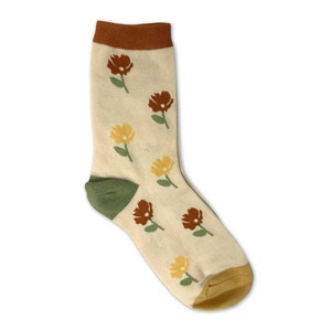Bonitos calcetines de algodón con estampado de flores Jacquard, calcetines elegantes informales transpirables suaves para niñas y mujeres, venta al por mayor, ODM personalizado - Product Image 2