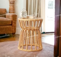Tabouret d'extérieur unique en rotin et bambou naturel, personnalisable, mobilier de maison portable et léger pour salon et appartement