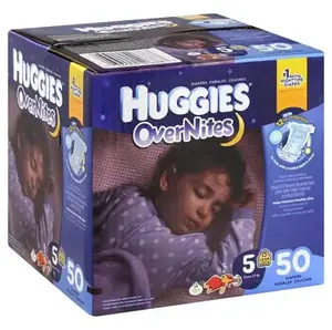 HuggiesOvernites Taille 7 Couches de nuit (40 Lbs+) 68 couches Protection anti-fuites en coton Douces et respirantes pour un achat rapide - Product Image 4