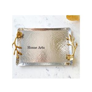 Bandeja para servir alimentos de aluminio martillado de la más alta calidad, cuadrada, para postres, de gran venta. - Product Image 6