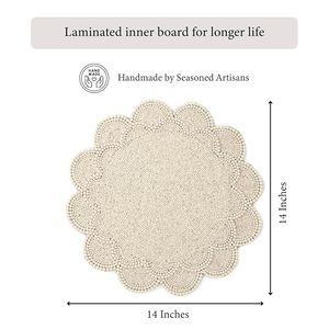 Elegant Luxurious Ivory Pearl & Glass <b>Beads</b> Side Table Mats Glam Designed <b>Placemat</b> for Everyday Use Perfect As Gift - Product Image 4