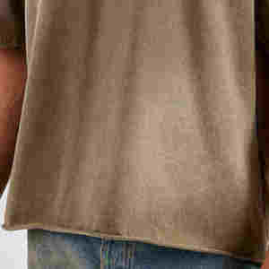 Venta al por mayor de alta calidad 100% algodón lavado con ácido camiseta de peso pesado hombres personalizado en blanco piedra lavado Vintage recortada camiseta - Product Image 5