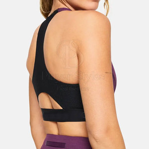 El Sujetador deportivo de alta calidad para mujer más vendido, sin aros, patrón sólido, correas ajustables, Sujetador deportivo transpirable de punto de talla grande - Product Image 6