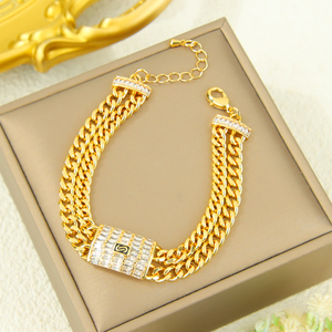 Parure de bijoux en zirconium de style italien, plaqué or 21 carats, style hip-hop de Dubaï, ensembles de colliers Monaco pour femmes, pour événements et soirées - Product Image 3
