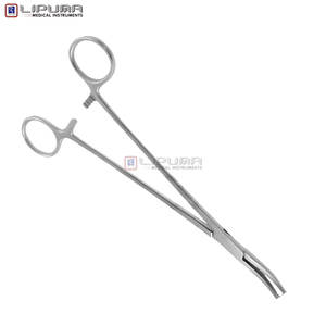 Abrazaderas de histerectomía WERTHEIM Premium, instrumentos médicos ginecológicos quirúrgicos ligeramente curvados de 23,0 cm - Product Image 1