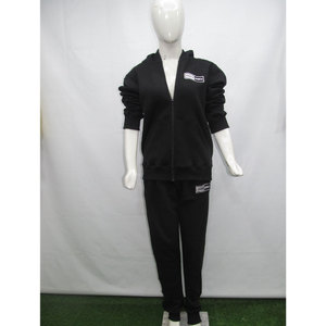 Vente en gros Logo personnalisé Ensemble de survêtement noir Veste à capuche zippée unisexe et pantalon de jogging Ensembles de vêtements de sport - Product Image 1