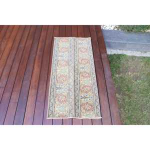 Alfombra Vintage, Alfombra Turca de 1.7x3.7 pies, Alfombra Persa Azul de Lana - Product Image 4