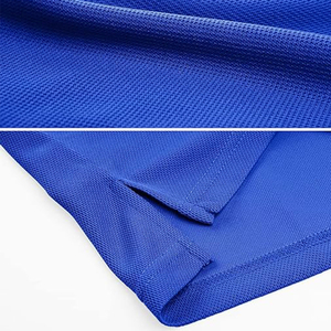 Men's Royal <b>Blue</b> Short Sleeve <b>Polo</b> <b>Shirt</b> Pique Fabric Quick Dry Casual Solid Color Top - Product Image 3