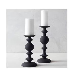 Portavelas de hierro geométrico moderno elegante negro Ideal para la decoración del hogar y eventos - Product Image 3