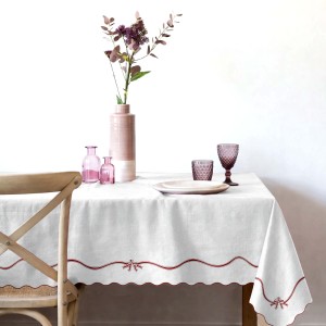 Custom New Style Household Cotton <b>Table</b> <b>Cover</b> Embroidery Design Dining <b>Table</b> Cloth for Valentine - Product Image 1
