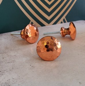 Copper <b>Cupboard</b> Door Handle Hammered Iron Knobs for Home Dresser Door Cabinet Furniture Decorative <b>Kitchen</b> Wardrobe Handle Knobs - Product Image 1